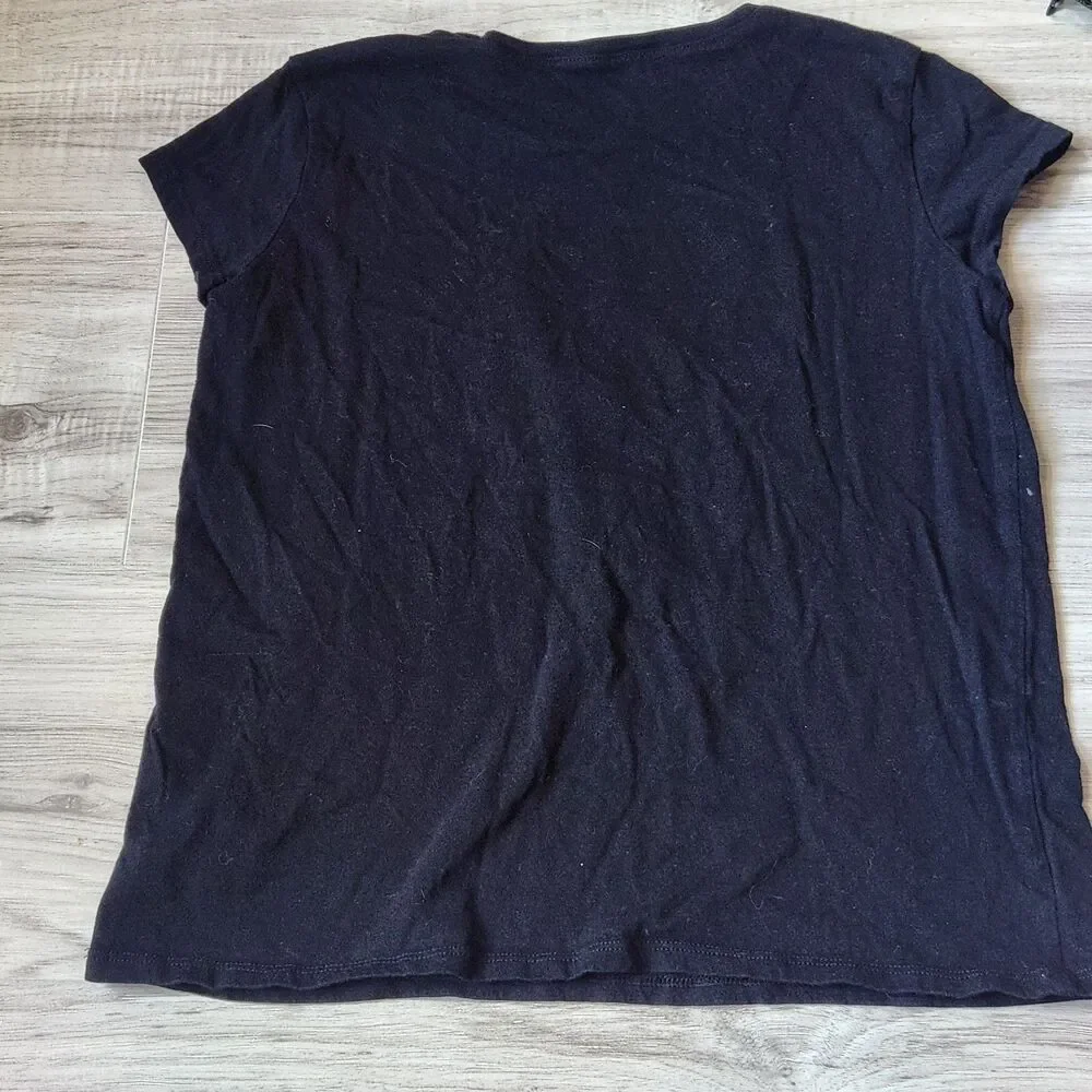 The Children's Place Cat Graphic Tee Girls XL 14 Black Cute Kitty Tropical Shirt